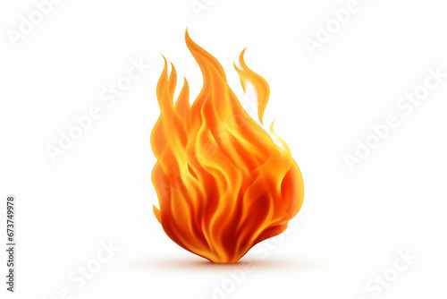 3d fire flame icon isolated on white background