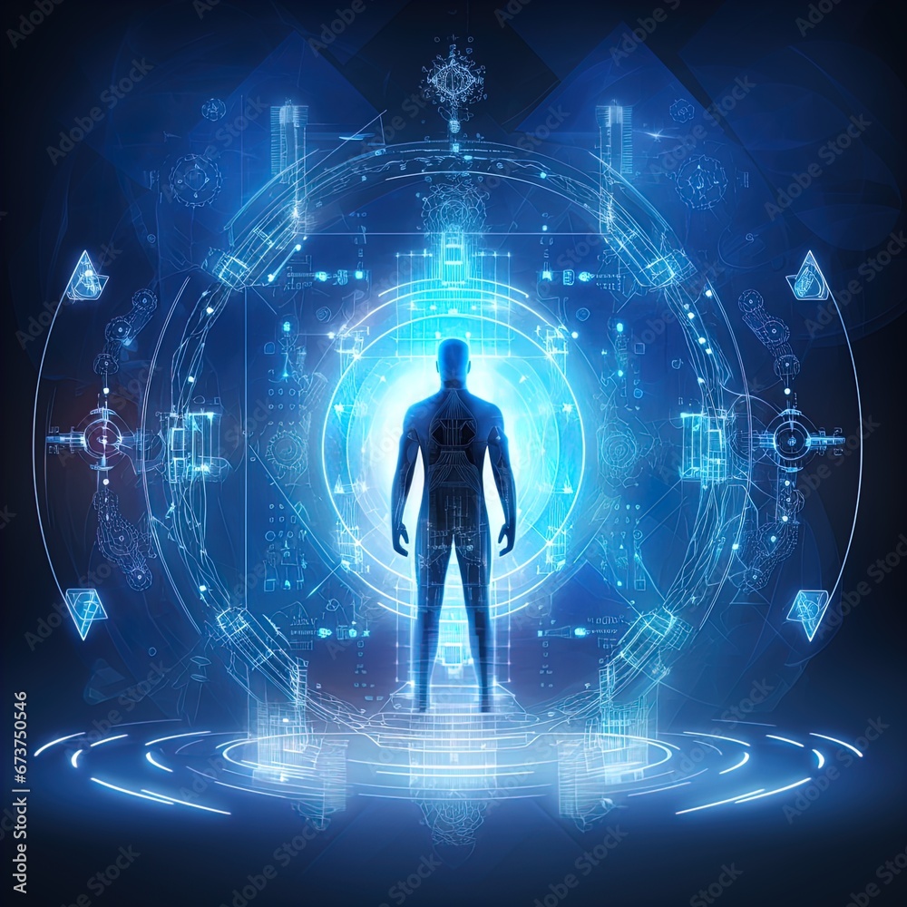 A human figure in front of a portal. Great for stories of medical breakthroughs, healthcare innovation, sci-fi, futurism, innovation and more, A human figure in front of a portal. Great for stories of medical breakthroughs, healthcare innovation, sci-fi, futurism, innovation and more,