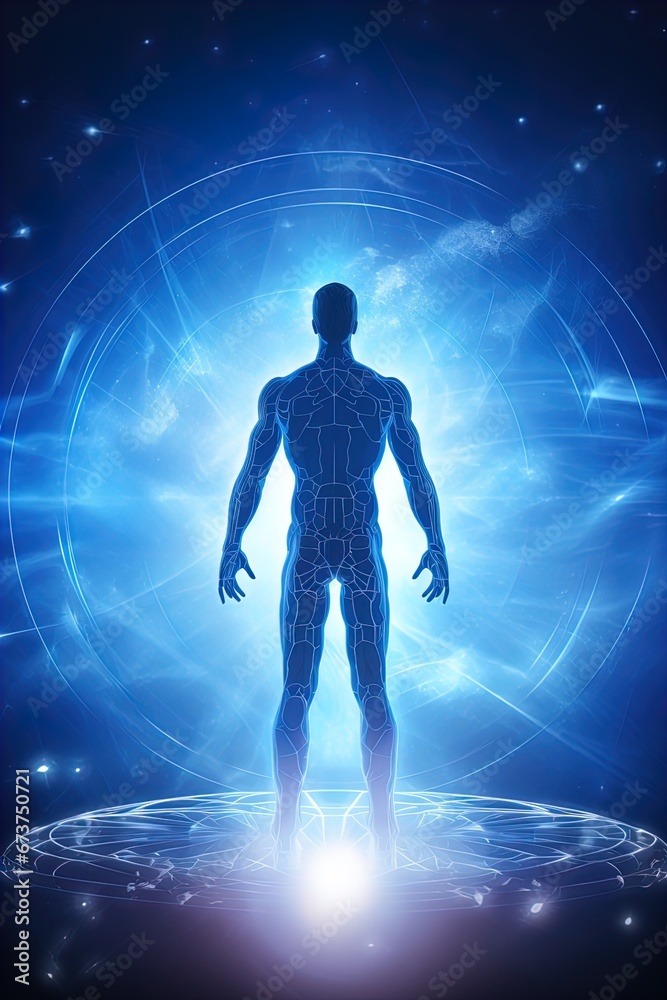 A human figure in front of a portal. Great for stories of medical breakthroughs, healthcare innovation, sci-fi, futurism, innovation and more, A human figure in front of a portal. Great for stories of medical breakthroughs, healthcare innovation, sci-fi, futurism, innovation and more,