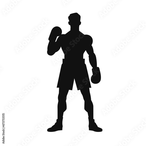 Boxer black icon on white background. Boxer silhouette
