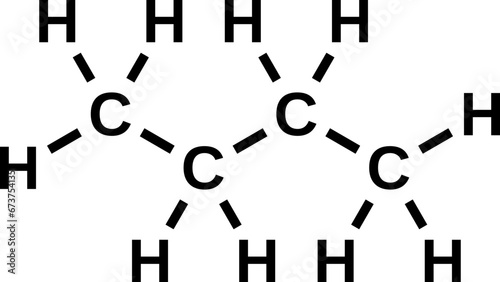 Butane C4H10 chemical structural formula, vector illustration 