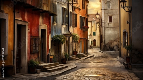 Art of european streets with charm and history