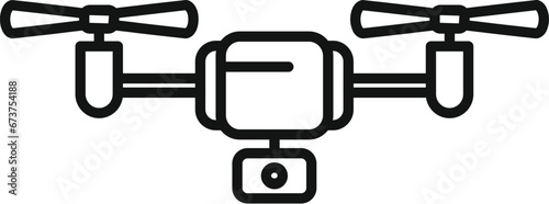 Smart digital drone icon outline vector. Land video toy. Mobile smart