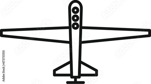 Plastic drone view icon outline vector. Aerial secure. Video spy ai © anatolir