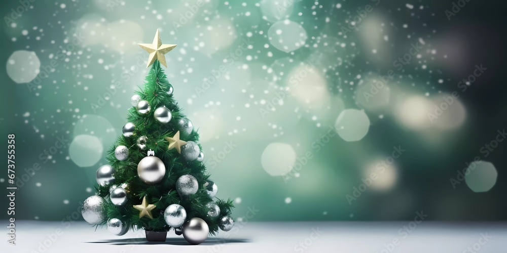 Chrismas decorations with snowflakes. Cute chrismas tree on a blurred background Chrismas decorations with snowflakes. Cute chrismas tree on a blurred background