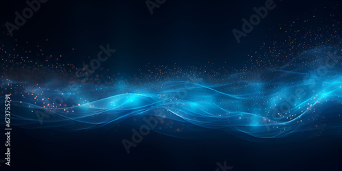 abstract blue background,Abstract wave background.Flowing particle waves,sound wave concept,design for music studio and science © Imran