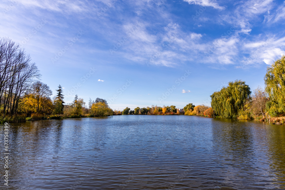 Autumn landscape near the lake on a sunny day Autumn landscape near the lake on a sunny day