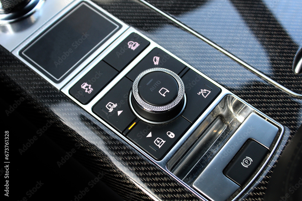 SUV air suspension control. Control panel for offroad functions. SUV