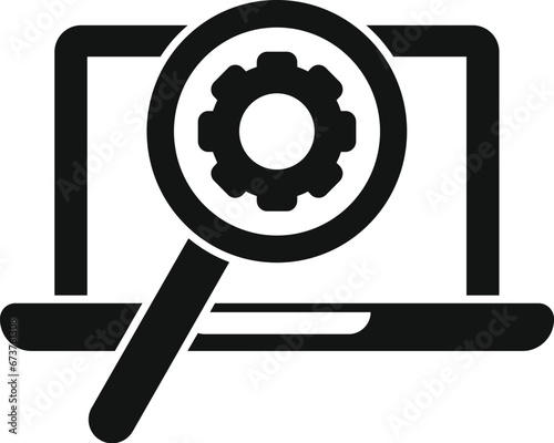 Search laptop service icon simple vector. Recovery tool. Backup upgrade