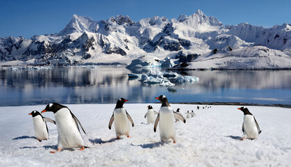 Poster Antarctica Ezelspinguïns op Danko-eiland Antarctica  © mrallen