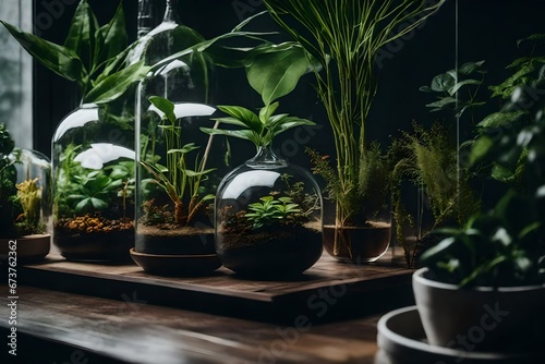 Arrange your plants in a terrarium.
