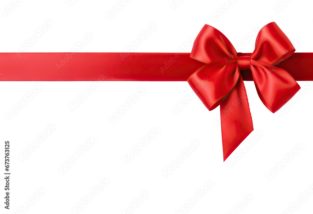 Red ribbon on transparent background. Gift decoration Red ribbon on transparent background. Gift decoration