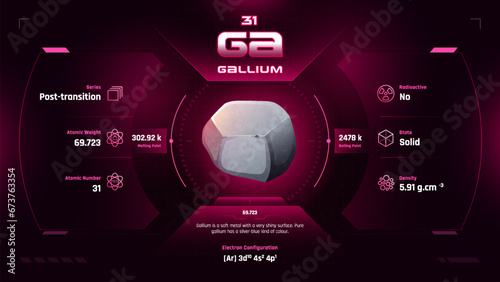 Gallium Parodic Table Element 31-Fascinating Facts and Valuable Insights-Infographic vector illustration design