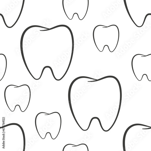 Teeth vector cartoon seamless pattern background for wallpaper, wrapping, packing, and backdrop.