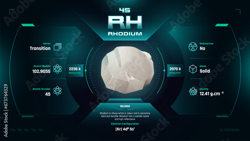 Rhodium Parodic Table Element 45-Fascinating Facts and Valuable Insights-Infographic vector illustration design