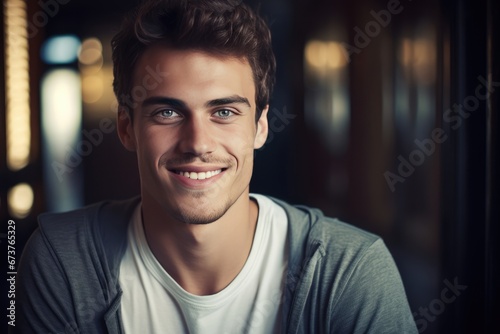 Casual Portrait Of Smiling Young Man