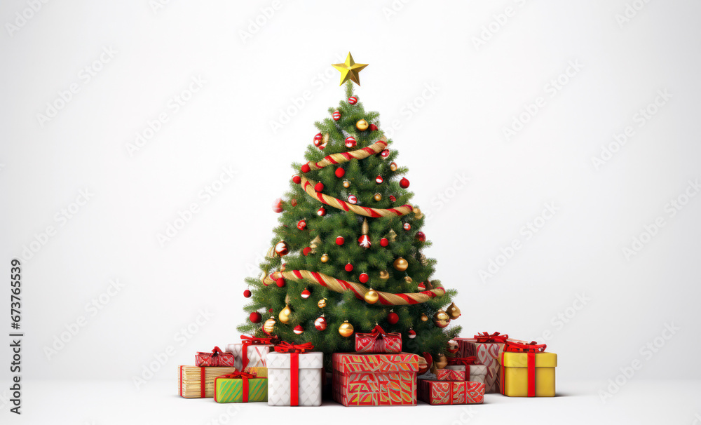 Naklejka premium christmas tree with presents