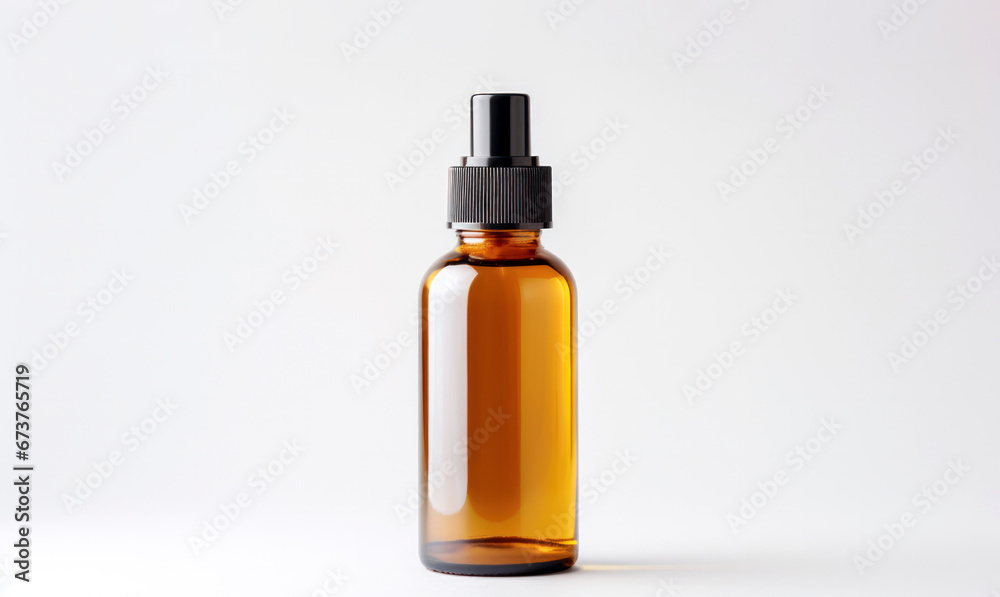 hair oil bottle on white background, product mockup