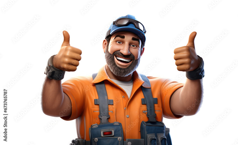 worker with thumbs up gesture worker with thumbs up gesture