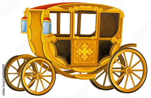 Cartoon medieval carriage chariot  transportation isolated illustration for children photo