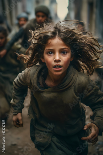 Children fleeing from war © nicolagiordano