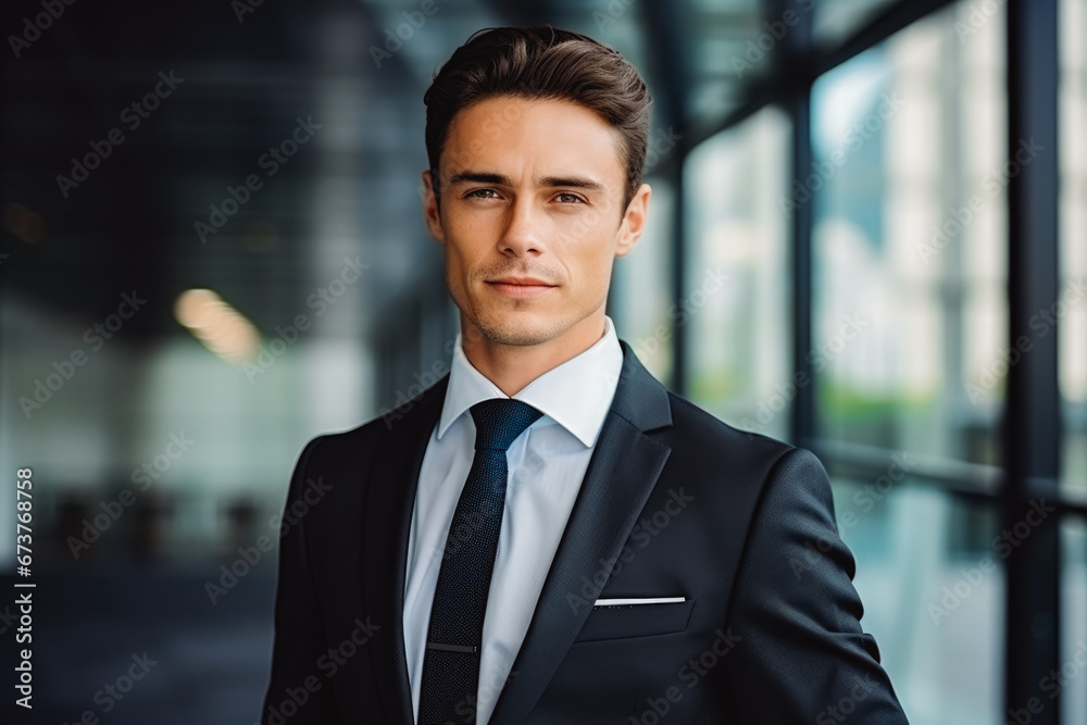 Thoughtful young caucasian businessman looking away with smile. Portrait of confident young man in a suit smiling. male business person portrait. Thoughtful young caucasian businessman looking away with smile. Portrait of confident young man in a suit smiling. male business person portrait.