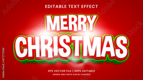 Merry christmas 3d editable text effect