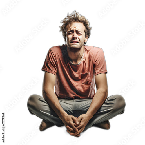 feeling demotivated isolated on transparent or white background, png photo