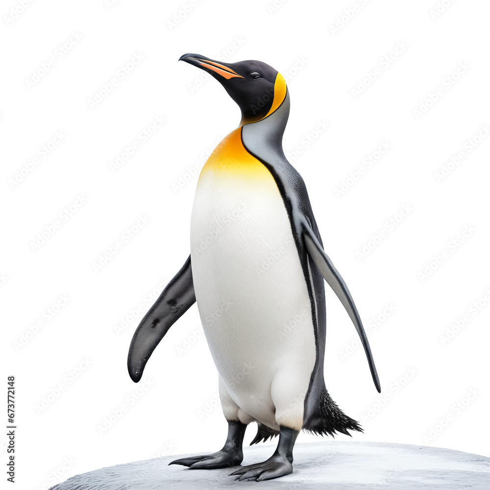 Naklejka premium Antarctic Aristocrat: Isolated King Penguin isolated on transparent background,png