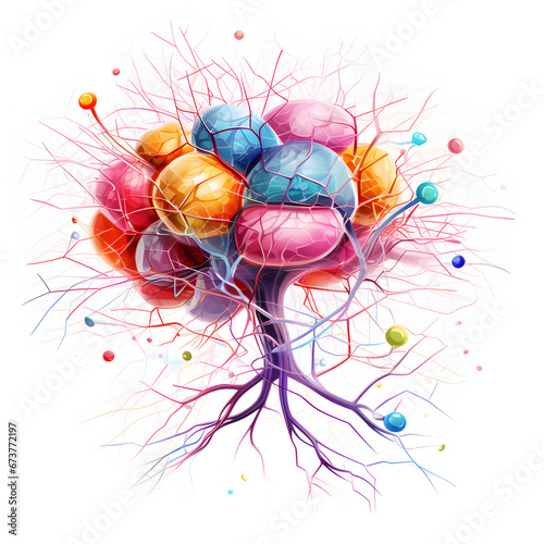 neurotransmitter in the brain isolated on transparent or white background, png photo