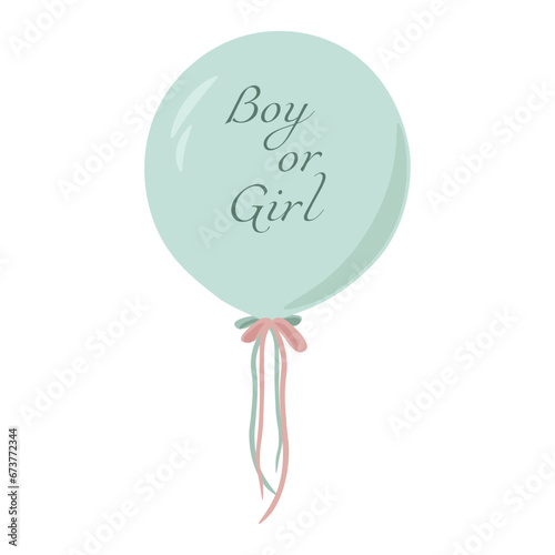 mint balloon for gender reveal party boy or girl