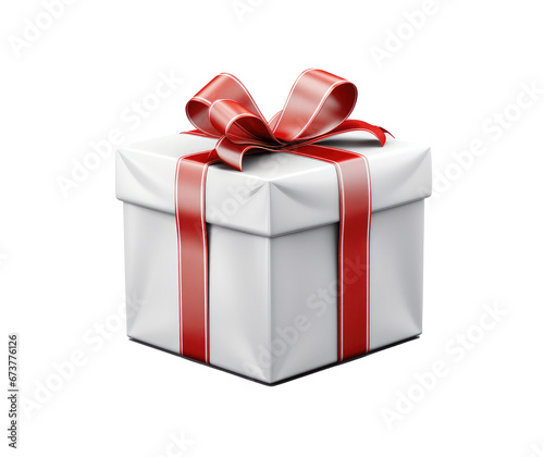 Gift box with red bow 