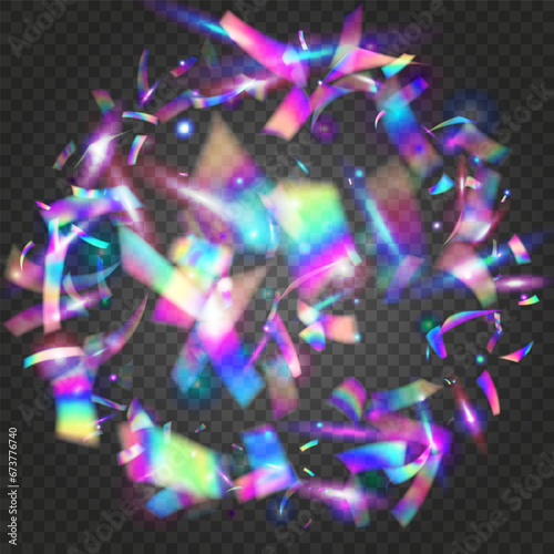 Transparent Sparkles. Retro Flyer. Glitter Art. Birthday Effect. Falling Texture. Bright Foil. Shiny Multicolor Backdrop. Purple Disco Background. Blue Transparent Sparkles