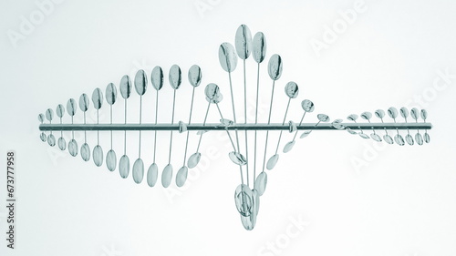 Metal rotating weather vane on a white background