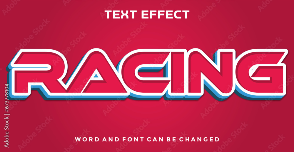 Racing editable text effect