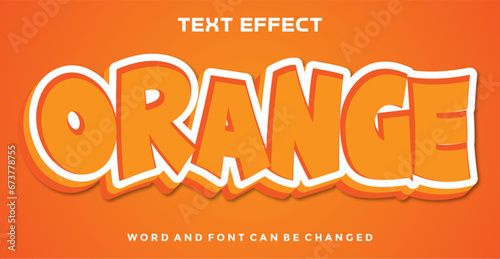Orange editable text effect	