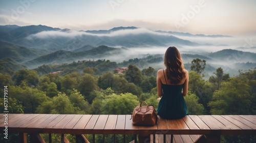 Woman relax outdoors photo