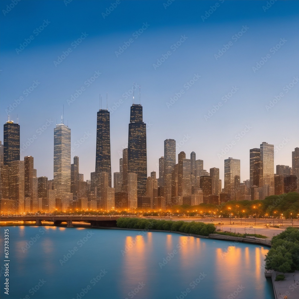 Obraz premium city skyline at night