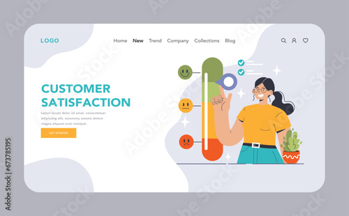 Customer feedback web banner or landing page. Consumer reviews public exchange. Sharing assessment of a purchased goods in social media blog, leaving a comment. Flat vector illustration