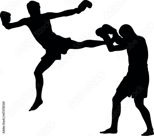 boxer player silhouette vector