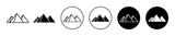 Pyramids vector icon set. Egyptian great pyramids sign for UI designs. In black filled and outlined style.