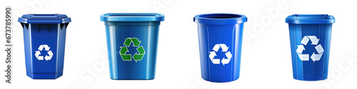 Blue Recycle Bin clipart collection, vector, icons isolated on transparent background