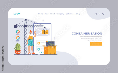 DevOps web banner or landing page. Software development methodology. Software development and it operations life cycle, IT service integration and automation. Flat vector illustration