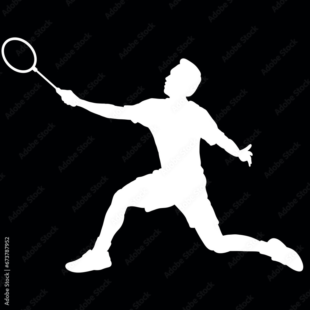 Obraz premium tennis player silhouette vector file