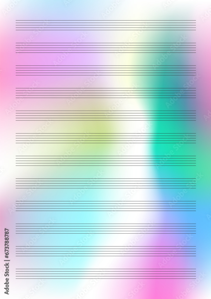Melody note template. Colorful Abstract background.
