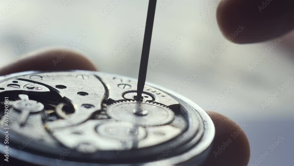Screwing in a clock, mechanical watch repair