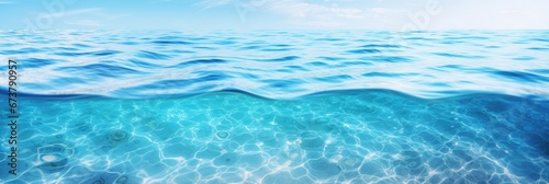Beautiful crystal clear sea water background with abstract patterns. Summer vacation concept.