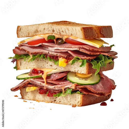 Sandwiches photorealistic hyper detailed isolated AI generated illustration