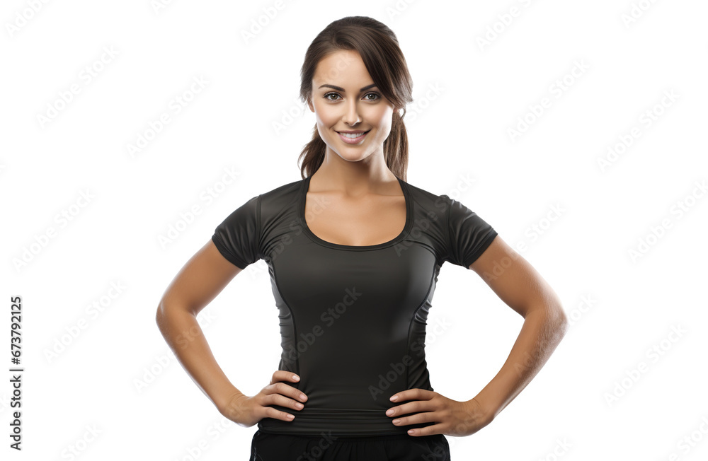 Positive pretty girl with an athletic figure, cut out Positive pretty girl with an athletic figure, cut out