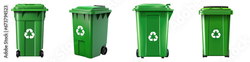 Green Large Recycle Bin clipart collection, vector, icons isolated on transparent background
